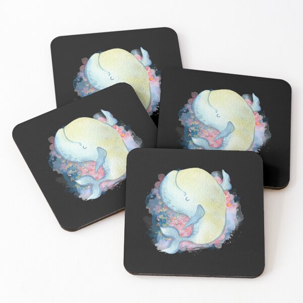 Item preview, Beluga Whale Swimming Watercolor Illustration designed and sold by kuremureDesign.