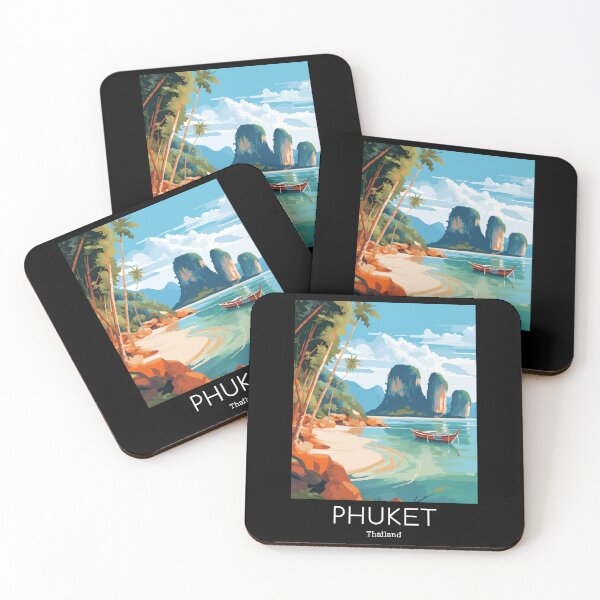 Item preview, A Vintage Travel Illustration of Phuket - Thailand  designed and sold by GoodOldVintage.