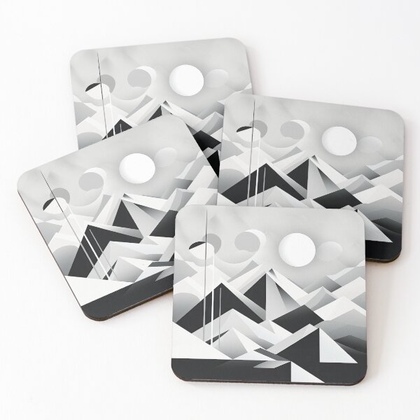 Item preview, Explore "Simplistic & Minimalistic Snowy Winter Alps" with Bauhaus Flair designed and sold by ArtificialGenes.