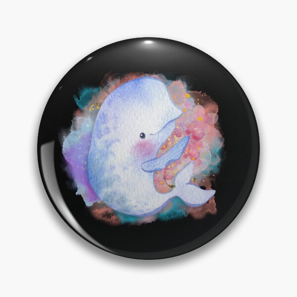 Item preview, Baby Beluga Whale Swimming Watercolor Illustration designed and sold by kuremureDesign.