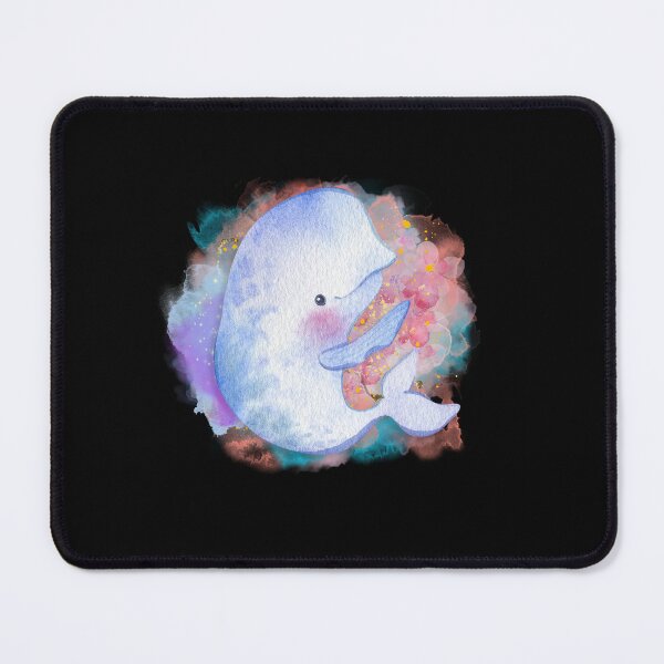 Item preview, Baby Beluga Whale Swimming Watercolor Illustration designed and sold by kuremureDesign.