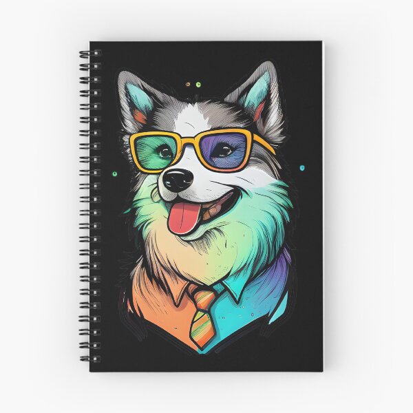 Item preview, Colorful Kawaii Husky Hipster designed and sold by Leonardo Palumbo.