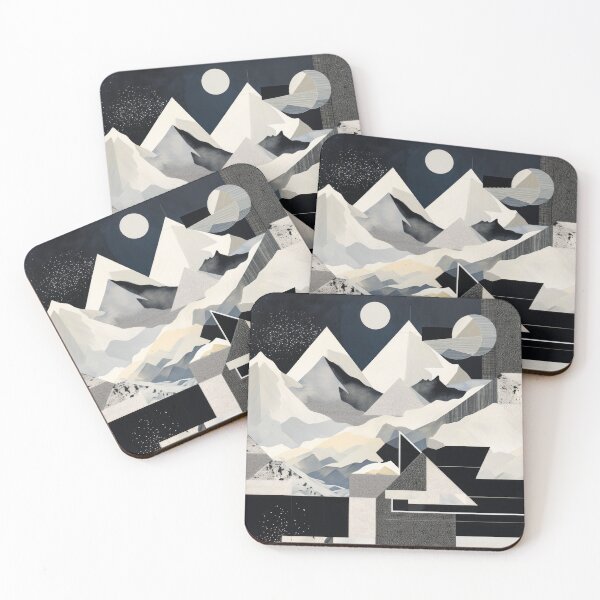 Artikelvorschau, Entdecken Sie "Simplistic & Minimalistic Snowy Winter Alps" mit Bauhaus-Flair entworfen und verkauft von ArtificialGenes.