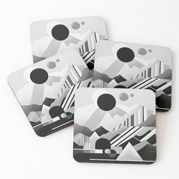 Item preview, Explore "Simplistic & Minimalistic Snowy Winter Alps" with Bauhaus Flair designed and sold by ArtificialGenes.