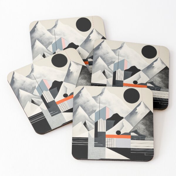 Artikelvorschau, Entdecken Sie "Simplistic & Minimalistic Snowy Winter Alps" mit Bauhaus-Flair entworfen und verkauft von ArtificialGenes.