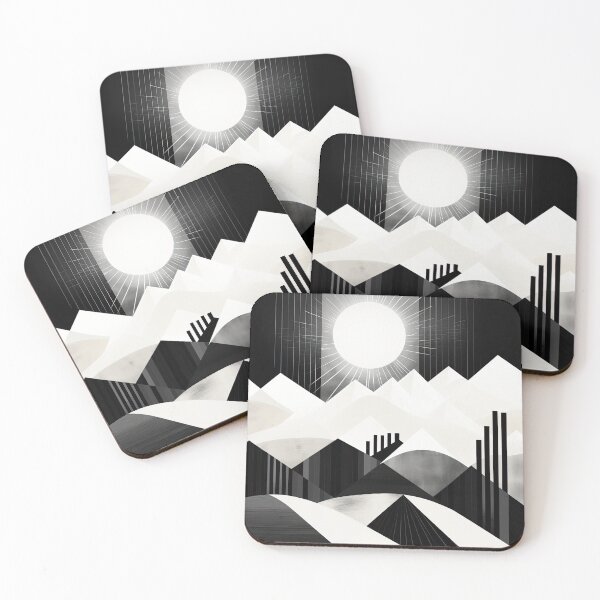 Item preview, Explore "Simplistic & Minimalistic Snowy Winter Alps" with Bauhaus Flair designed and sold by ArtificialGenes.