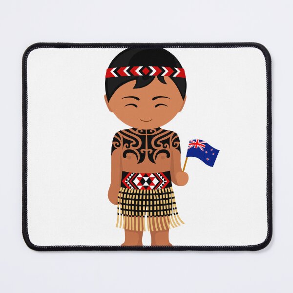 Item preview, New Zealand male character. Maori Cute Tattoo. NZ flag. by Mill2023 designed and sold by Mill2023.