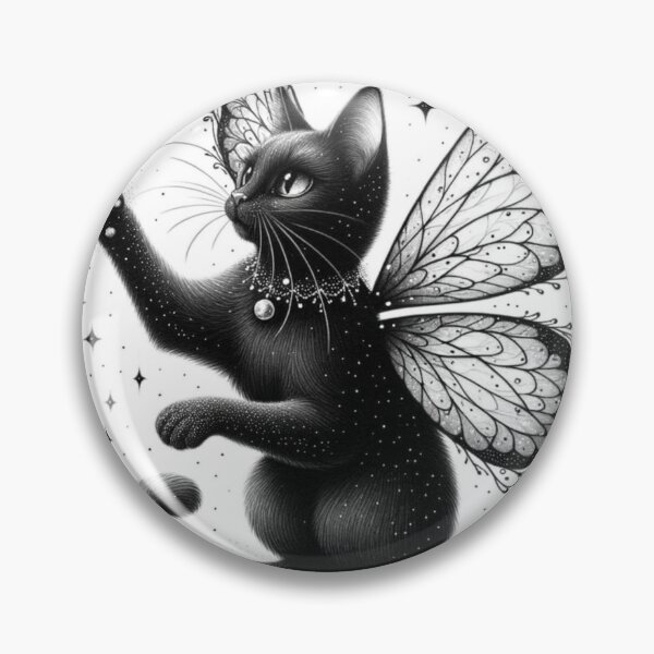 Item preview, Stellar Whiskers: Winged Black Cat with Starry Tail Graphic designed and sold by BeautBoldBasic.