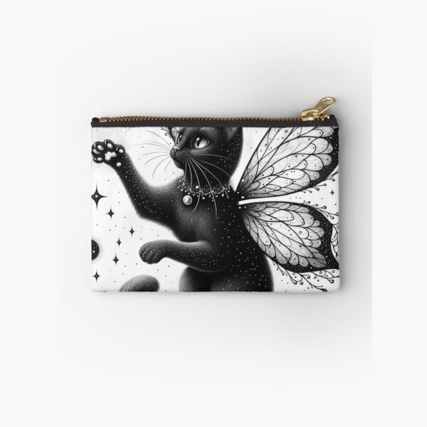 Item preview, Stellar Whiskers: Winged Black Cat with Starry Tail Graphic designed and sold by BeautBoldBasic.