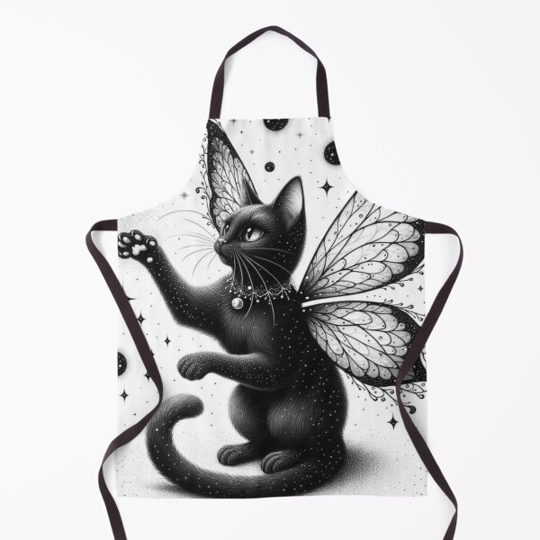 Item preview, Stellar Whiskers: Winged Black Cat with Starry Tail Graphic designed and sold by BeautBoldBasic.