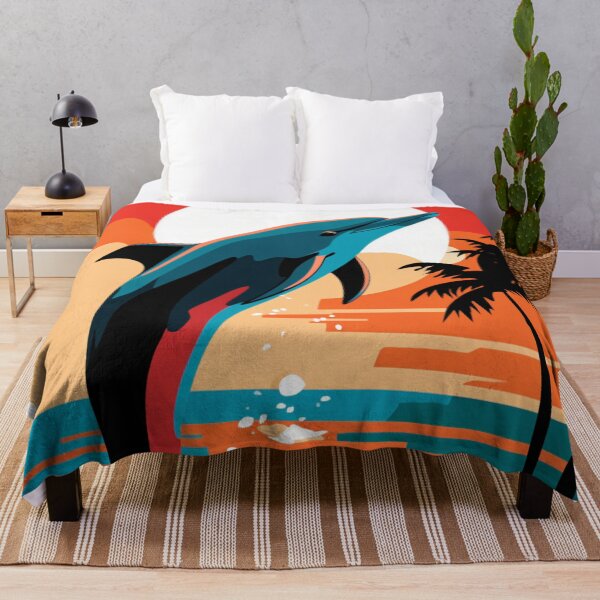 Item preview, Swimming Dolphin Modern Pop Art designed and sold by TheWildFlix.