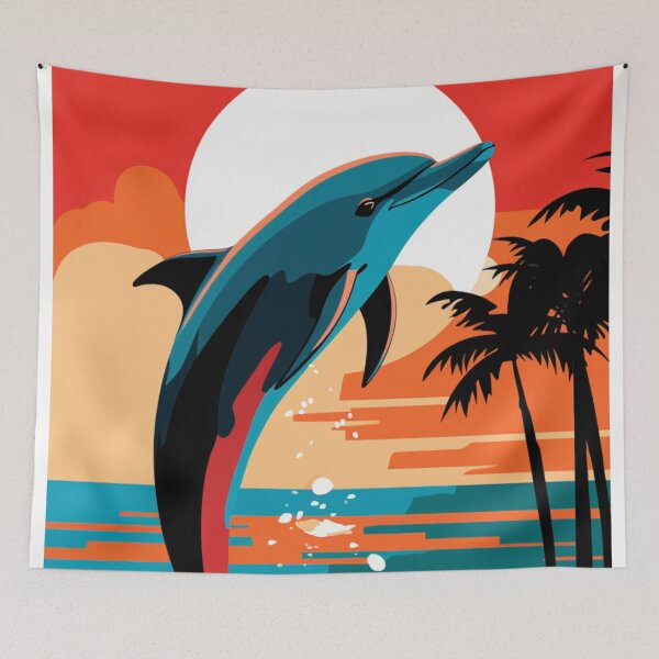 Item preview, Swimming Dolphin Modern Pop Art designed and sold by TheWildFlix.