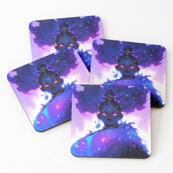 Item preview, Beautiful Magic Glowing Purple Anime Girl designed and sold by bubblegoth.
