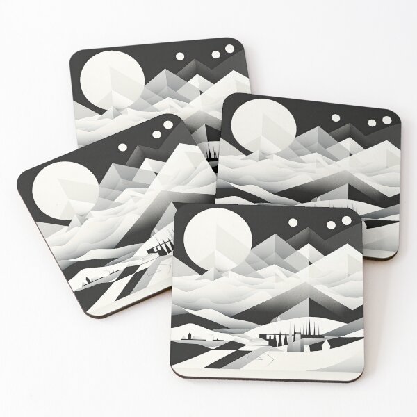 Item preview, Explore "Simplistic & Minimalistic Snowy Winter Alps" with Bauhaus Flair designed and sold by ArtificialGenes.