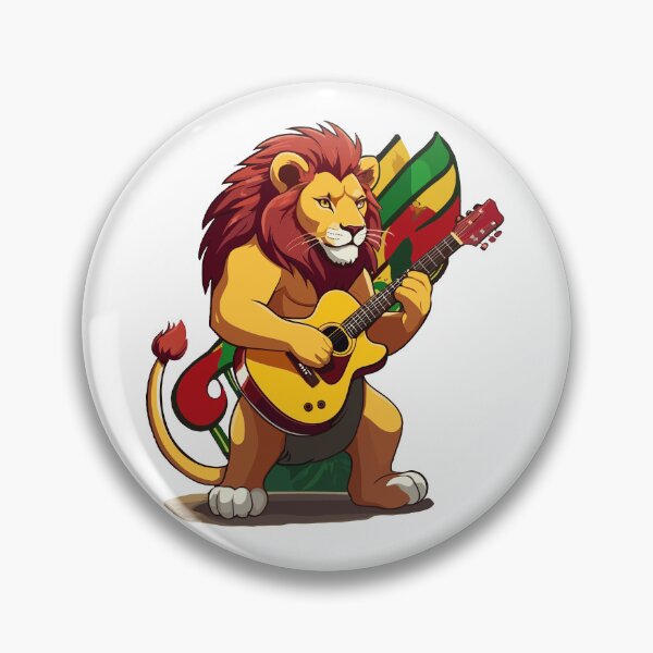 Item preview, Rasta Lion Playing Reggae Guitar designed and sold by reggaeartgifts.