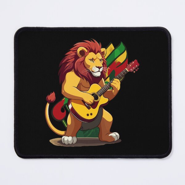 Item preview, Rasta Lion Playing Reggae Guitar designed and sold by reggaeartgifts.