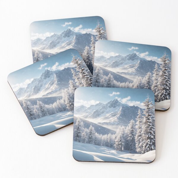Item preview, Winter landscape with mountain and forest designed and sold by twisted-dot.