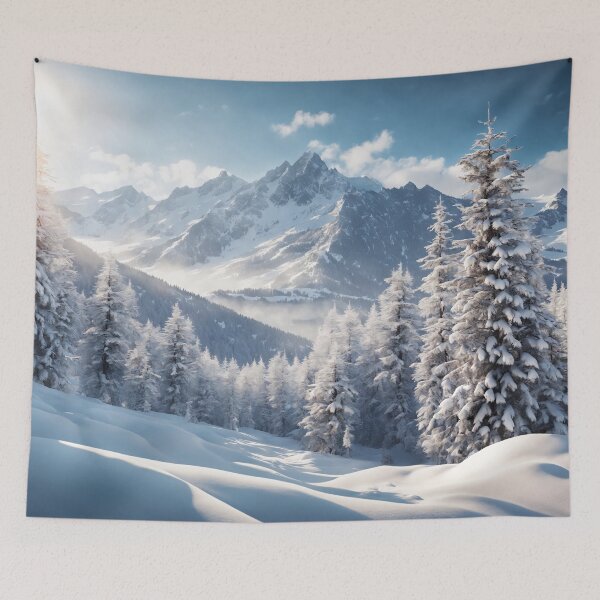 Item preview, Winter landscape with mountain and forest designed and sold by twisted-dot.