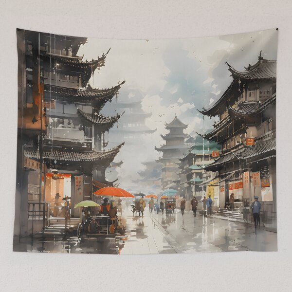 Item preview, Chinese ink wash city designed and sold by MarkBobo.