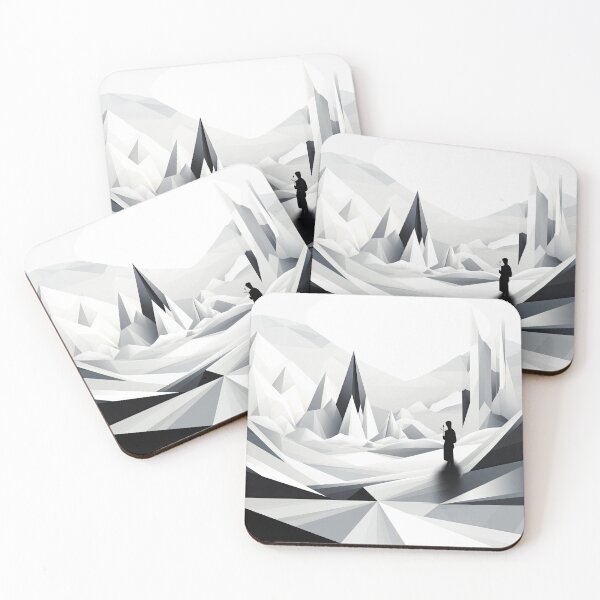 Artikelvorschau, Entdecken Sie "Simplistic & Minimalistic Snowy Winter Alps" mit Bauhaus-Flair entworfen und verkauft von ArtificialGenes.