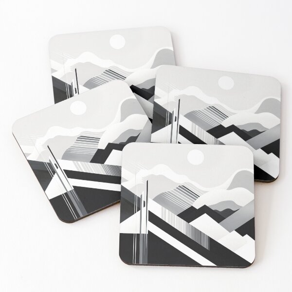 Item preview, Explore "Simplistic & Minimalistic Snowy Winter Alps" with Bauhaus Flair designed and sold by ArtificialGenes.