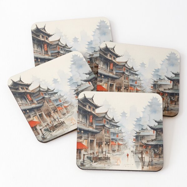 Item preview, Traditional Chinese ink wash city designed and sold by MarkBobo.
