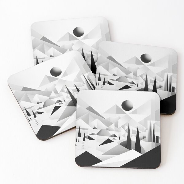 Item preview, Explore "Simplistic & Minimalistic Snowy Winter Alps" with Bauhaus Flair designed and sold by ArtificialGenes.