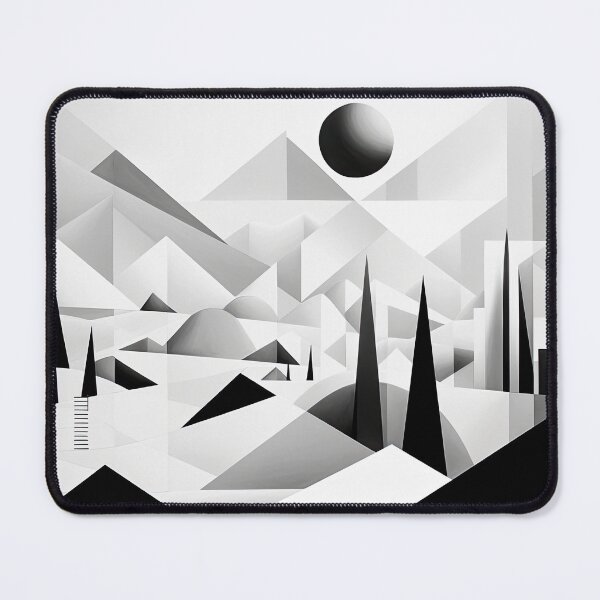 Item preview, Explore "Simplistic & Minimalistic Snowy Winter Alps" with Bauhaus Flair designed and sold by ArtificialGenes.