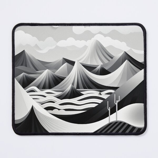 Item preview, Explore "Simplistic & Minimalistic Snowy Winter Alps" with Bauhaus Flair designed and sold by ArtificialGenes.