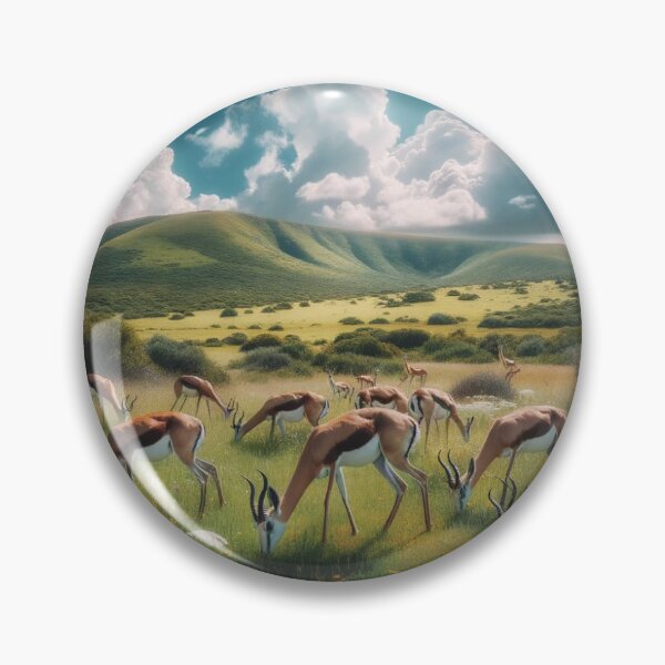 Item preview, Springboks eating in green field designed and sold by TrendingBait.