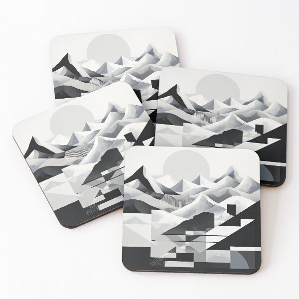 Item preview, Explore "Simplistic & Minimalistic Snowy Winter Alps" with Bauhaus Flair designed and sold by ArtificialGenes.