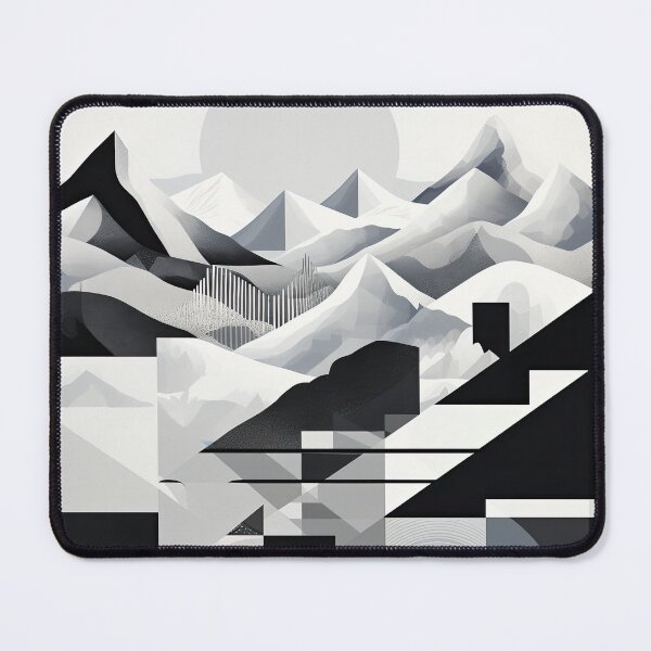 Item preview, Explore "Simplistic & Minimalistic Snowy Winter Alps" with Bauhaus Flair designed and sold by ArtificialGenes.