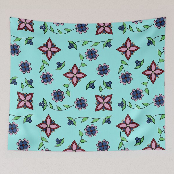 Item preview, Pink and Blue Floral designed and sold by Niibidoon.
