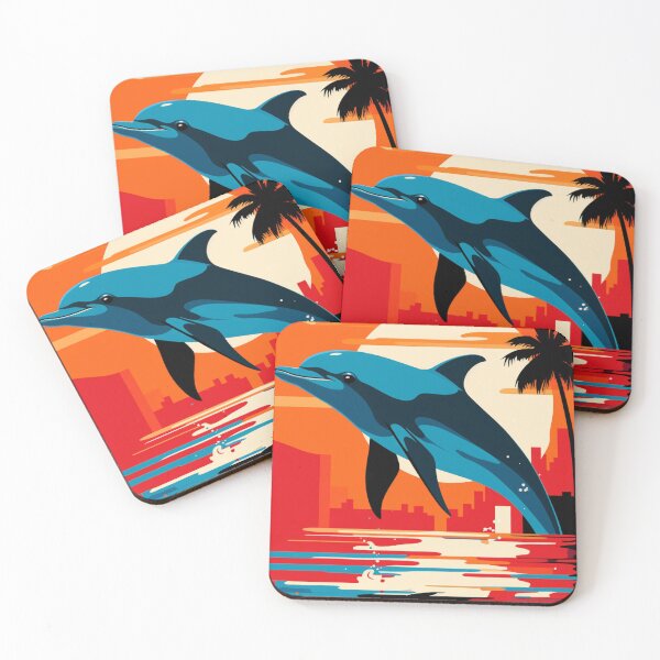 Item preview, Sunset Dolphin Modern Pop Art designed and sold by TheWildFlix.