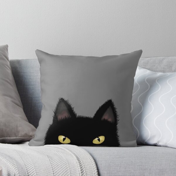 Item preview, Simple Black Cat  (Grey Background) designed and sold by ClearAndHappy.