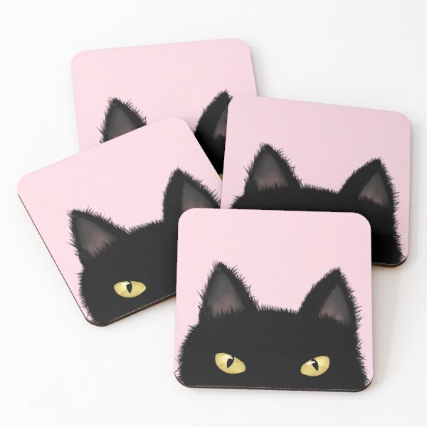 Item preview,  Simple Black Cat  (Pink Background) designed and sold by ClearAndHappy.