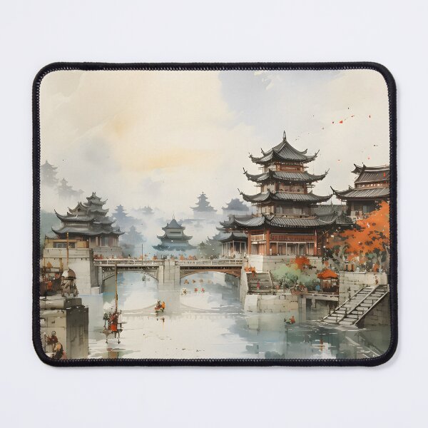 Item preview, Traditional Chinese ink wash city and natural view designed and sold by MarkBobo.