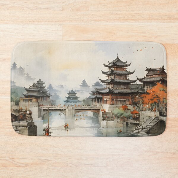 Item preview, Traditional Chinese ink wash city and natural view designed and sold by MarkBobo.