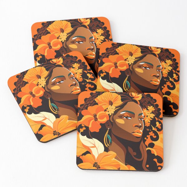 Item preview, Orange flowers lady designed and sold by lilbangdesigns.