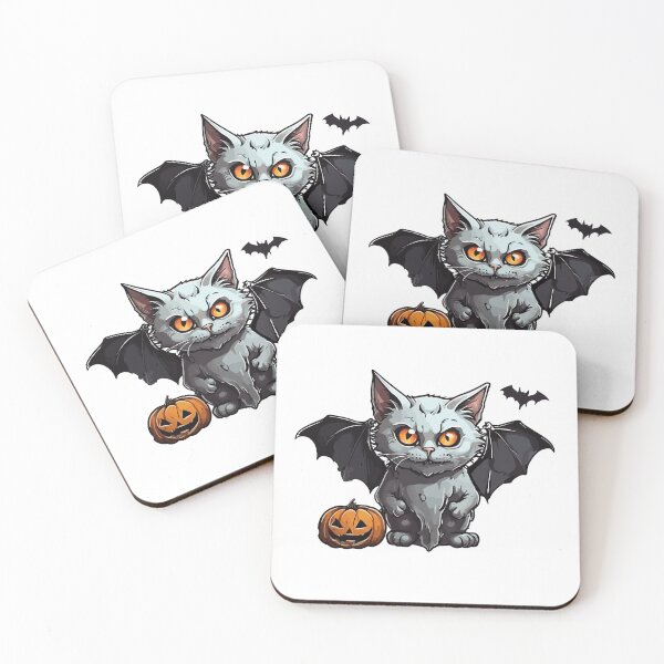 Item preview, Vampire cat and his pumpkin friend go out on Halloween designed and sold by AlejaJorgeShop.
