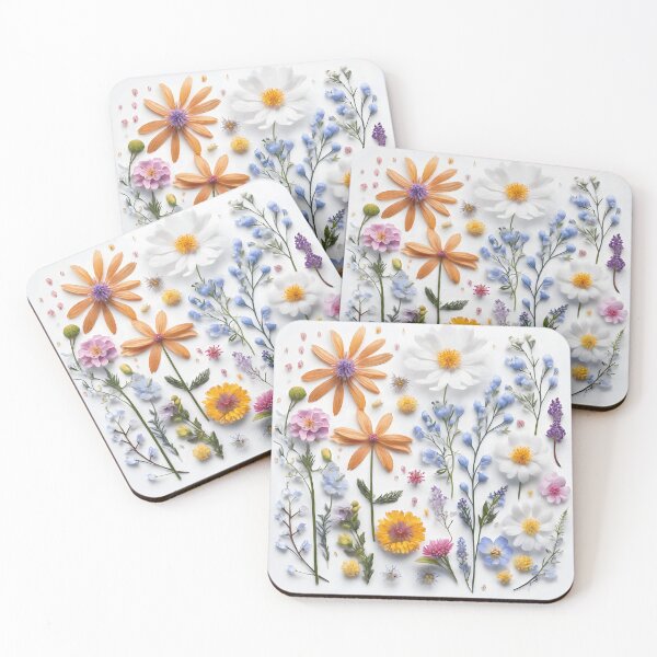 Item preview, Realistic delicate 3D wild flowers - expressive botanical pattern. designed and sold by My-fake-places.