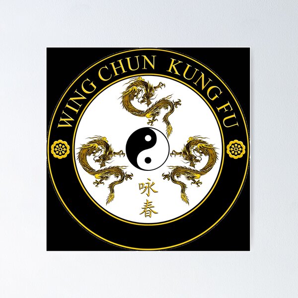 Vista previa del artículo con la obra «Wing Chun Kung Fu Diseño de película negra de dragón de artes marciales», diseñado y vendido por niksy.