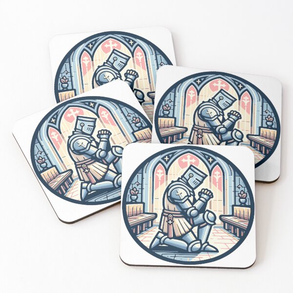 Item preview, Praying Knight Chapel Stained Glass Ambiance designed and sold by OniumEth.
