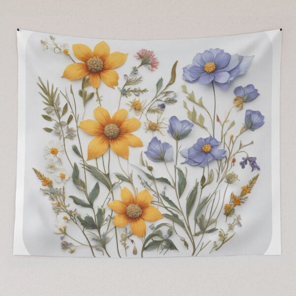 Item preview, Realistic delicate 3D wild flowers - expressive botanical pattern. designed and sold by My-fake-places.