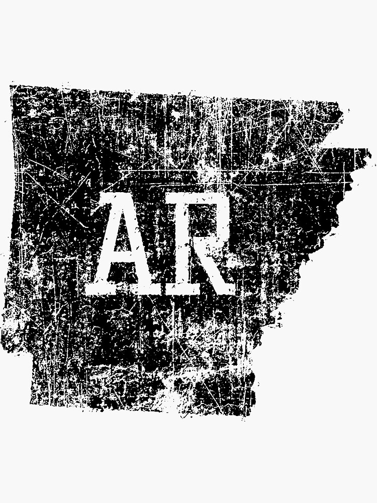 "Used Arkansas State Map & AR Abbreviation" Sticker by Chocodole