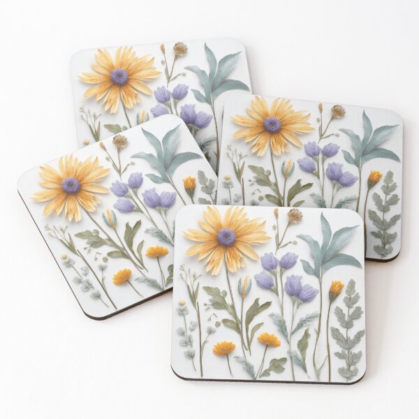 Item preview, Realistic delicate 3D wild flowers - expressive botanical pattern. designed and sold by My-fake-places.