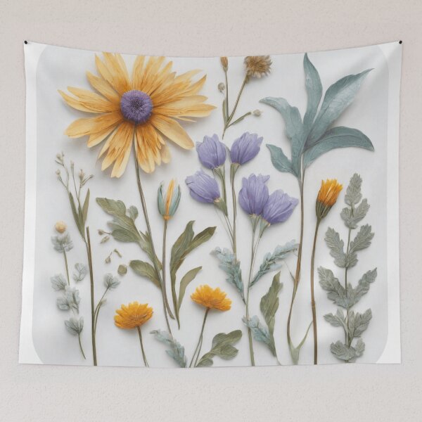 Item preview, Realistic delicate 3D wild flowers - expressive botanical pattern. designed and sold by My-fake-places.
