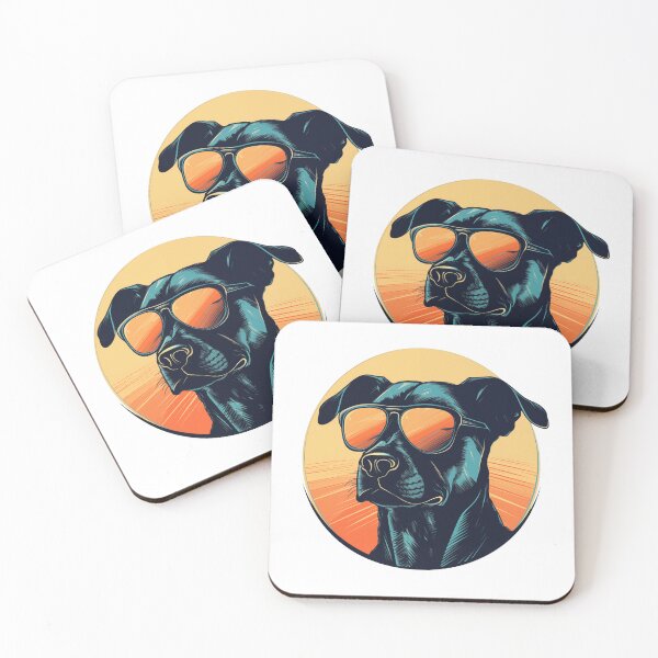 Item preview, Dog drawn in retro style with sunglasses designed and sold by AdamArt7B.