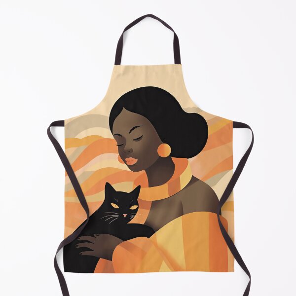 Item preview, African American woman holding a Black cat designed and sold by MeowcuryRising.