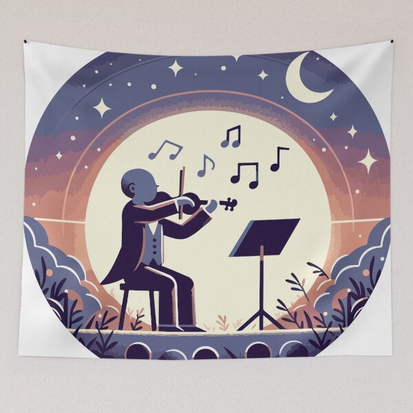Item preview, Twilight Serenade: The Violinist's Moonlit Melody designed and sold by OniumEth.